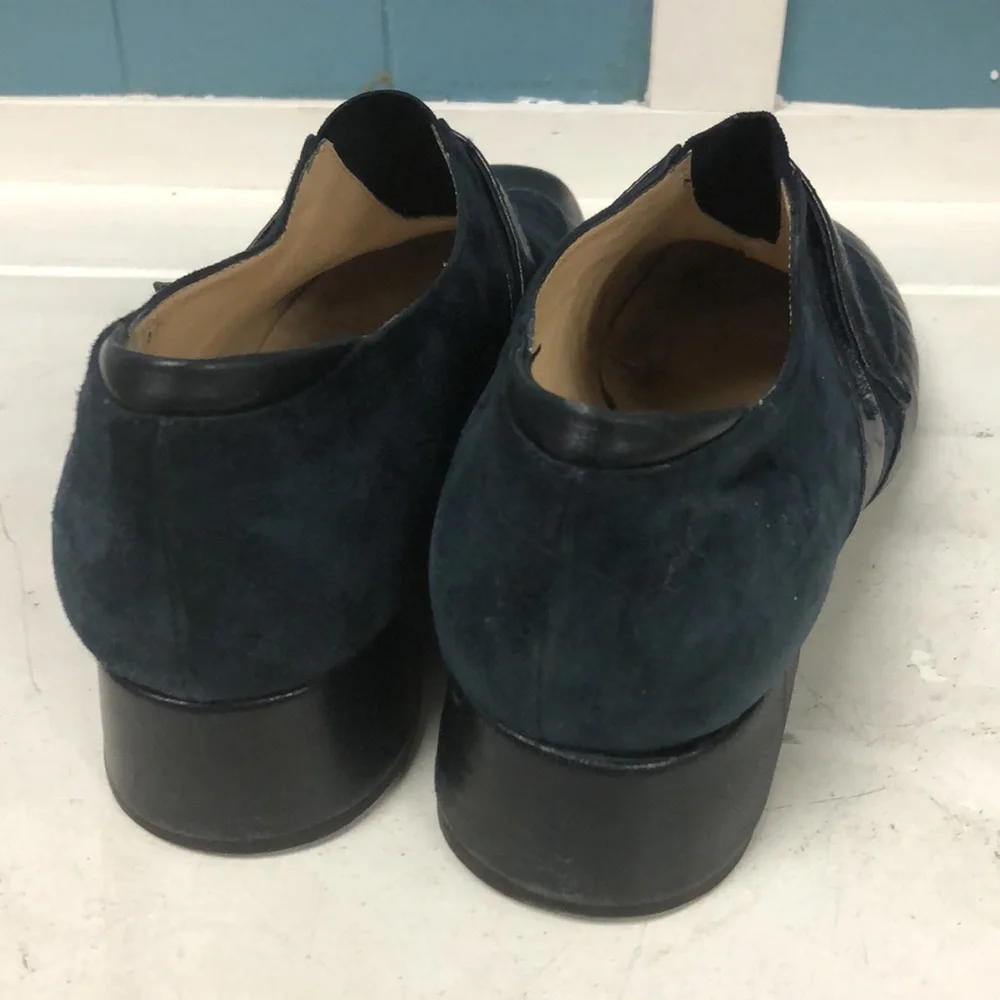 Rangoni vallenta navy blue leather‎ suede women’s size 8